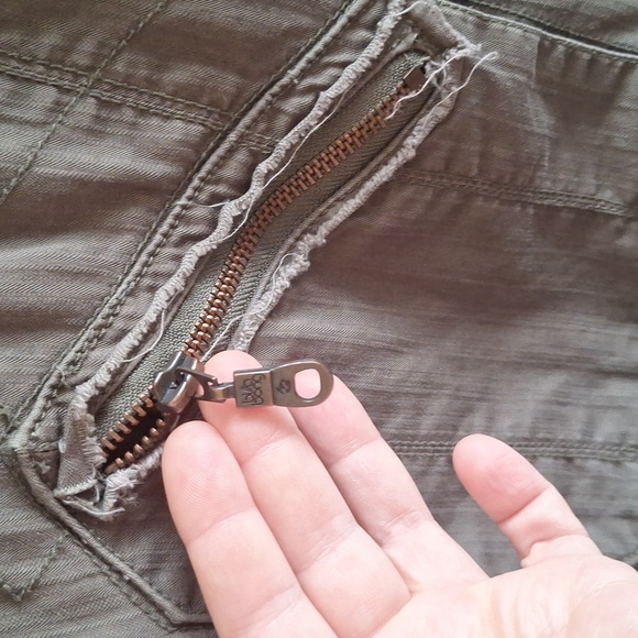 Billabong Olive Green Military Utility Jacket Full Zip Cargo Pockets Medium - Picture 7 of 13